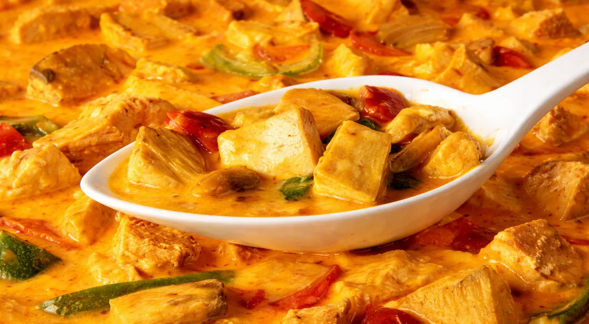 Карри с грибами и курицей