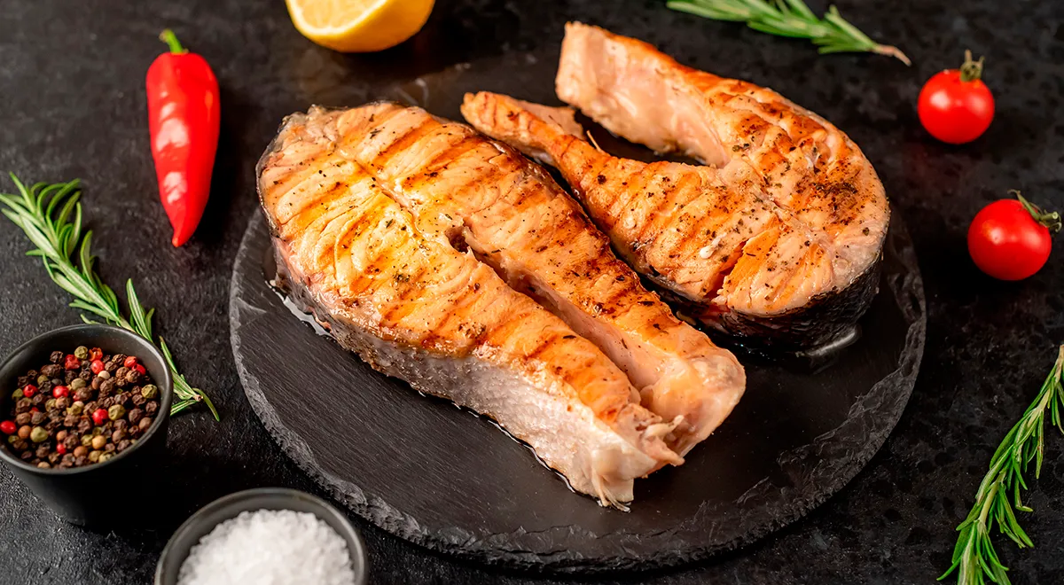 Семга на углях