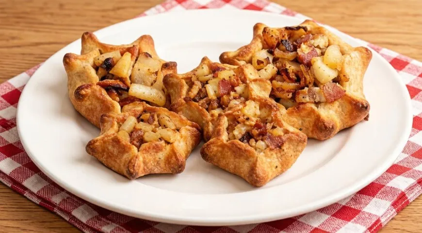 Калитки из ржаной муки с беконом и картофелем