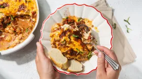 Цветная капуста в духовке с фаршем и сыром