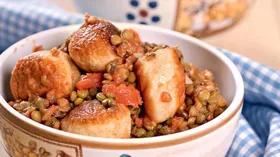 Рецепты с овощами, курятиной и чечевицей