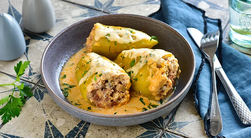 👩‍🌾Фаршированные перцы в томатном соусе! Простой и удачный рецепт!🍅🥕🧅