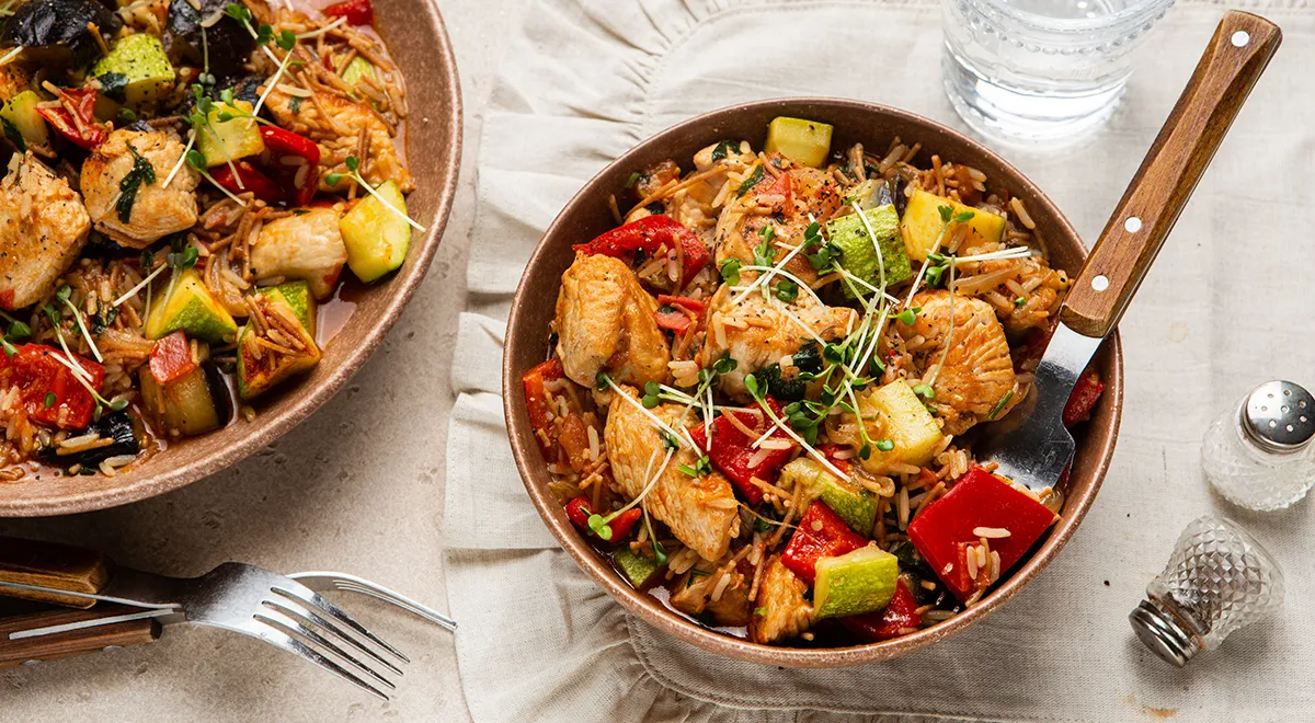 Рецепт соте из индейки с рисом