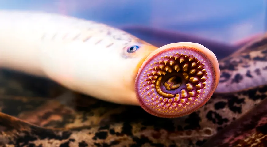 Рот миноги представляет собой присоску с роговыми зубами