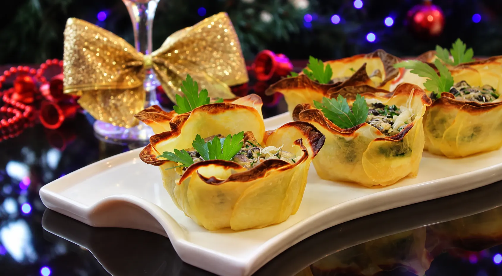 Картофельные корзиночки с грибами
