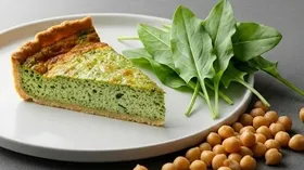 Зелёный киш без муки с щавелем и нутом