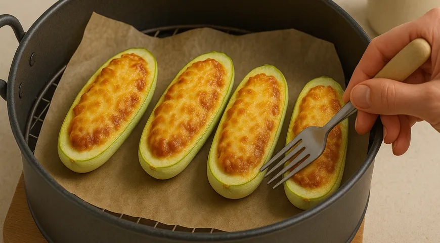 Фаршированные кабачки в аэрогриле