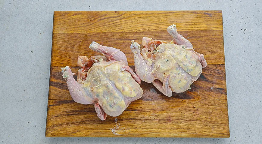 Цыплята с грибным гратеном