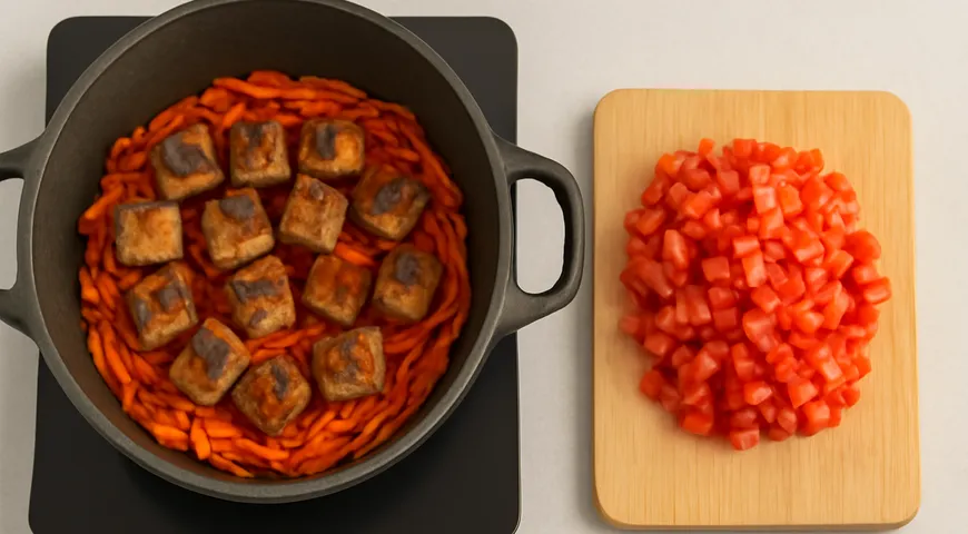 Баклажаны с мясом в казане