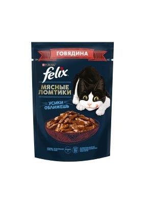FELIX Мясные Ломтики Корм для взрослых кошек с говядиной 75 г