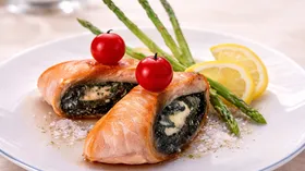 Семга на гриле с имбирем, перцем и лаймом