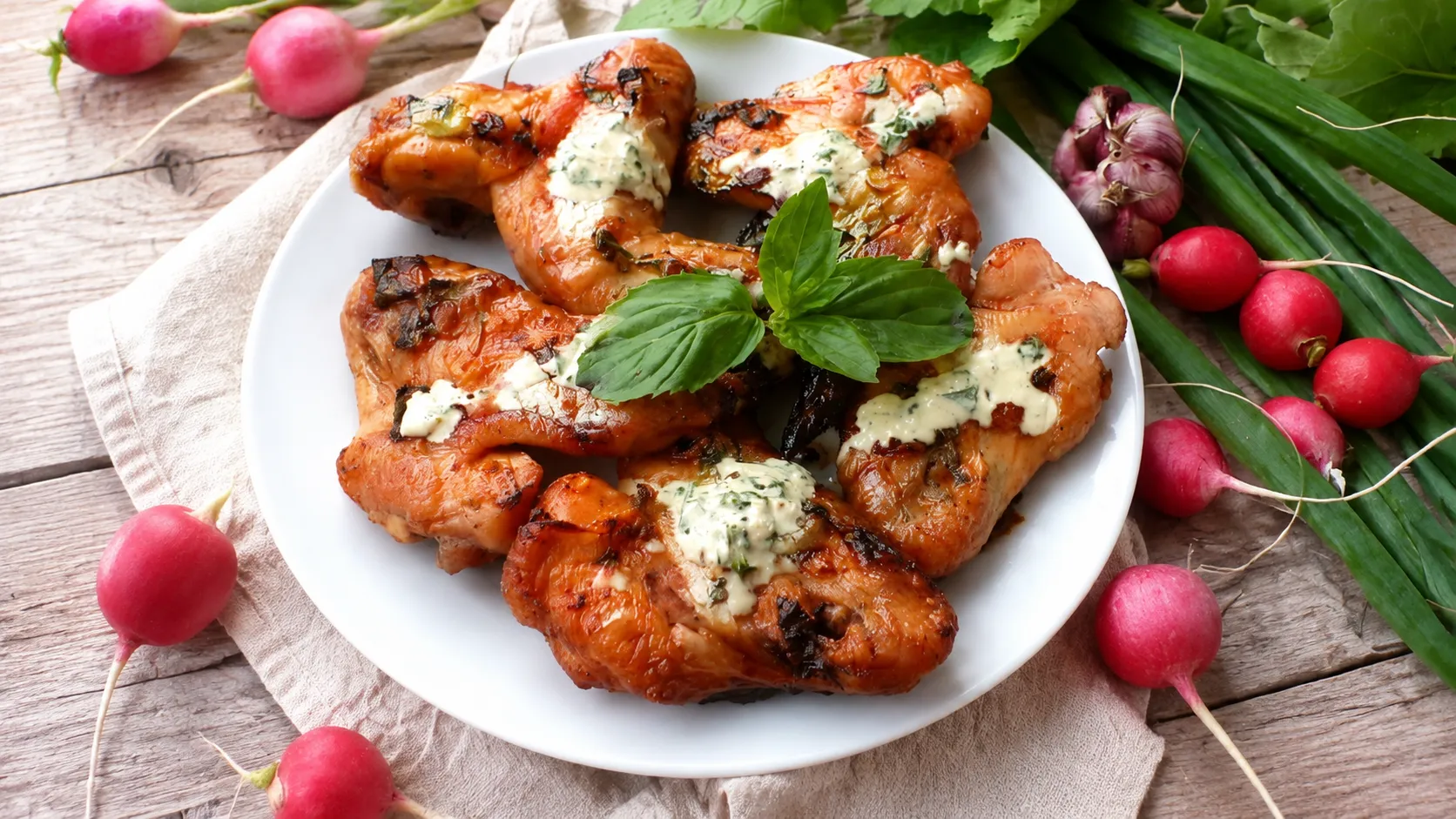 Мятные куриные крылышки