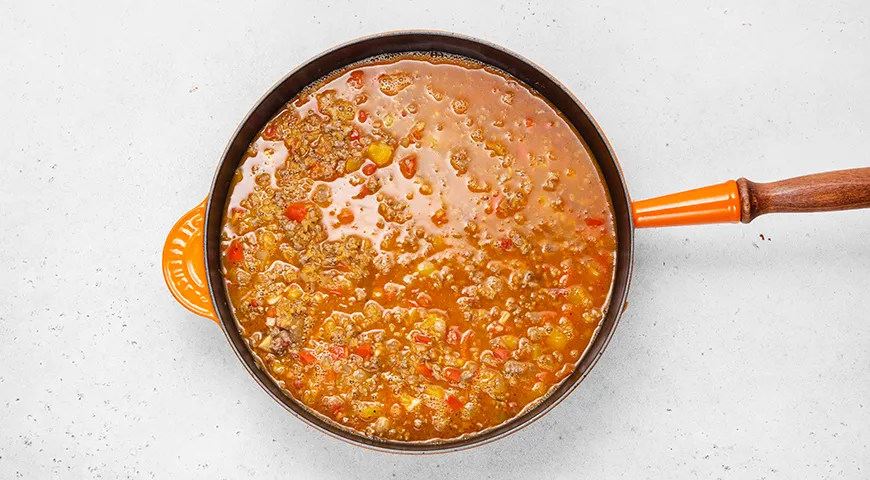 Булгур с фаршем на сковороде