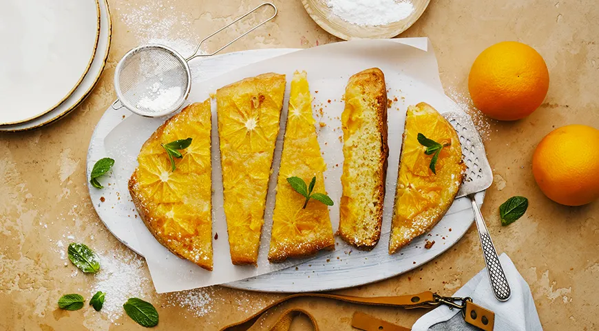 Рецепты пирогов с апельсинами и сметаной