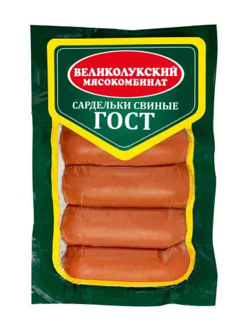 Великолукский МК Сардельки Свиные ГОСТ (0,5 кг)