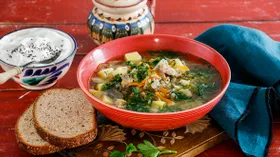 Рассольник с гречкой