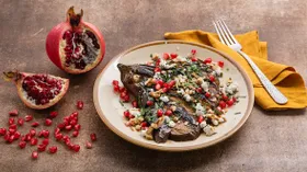 Баклажаны веером на сковороде