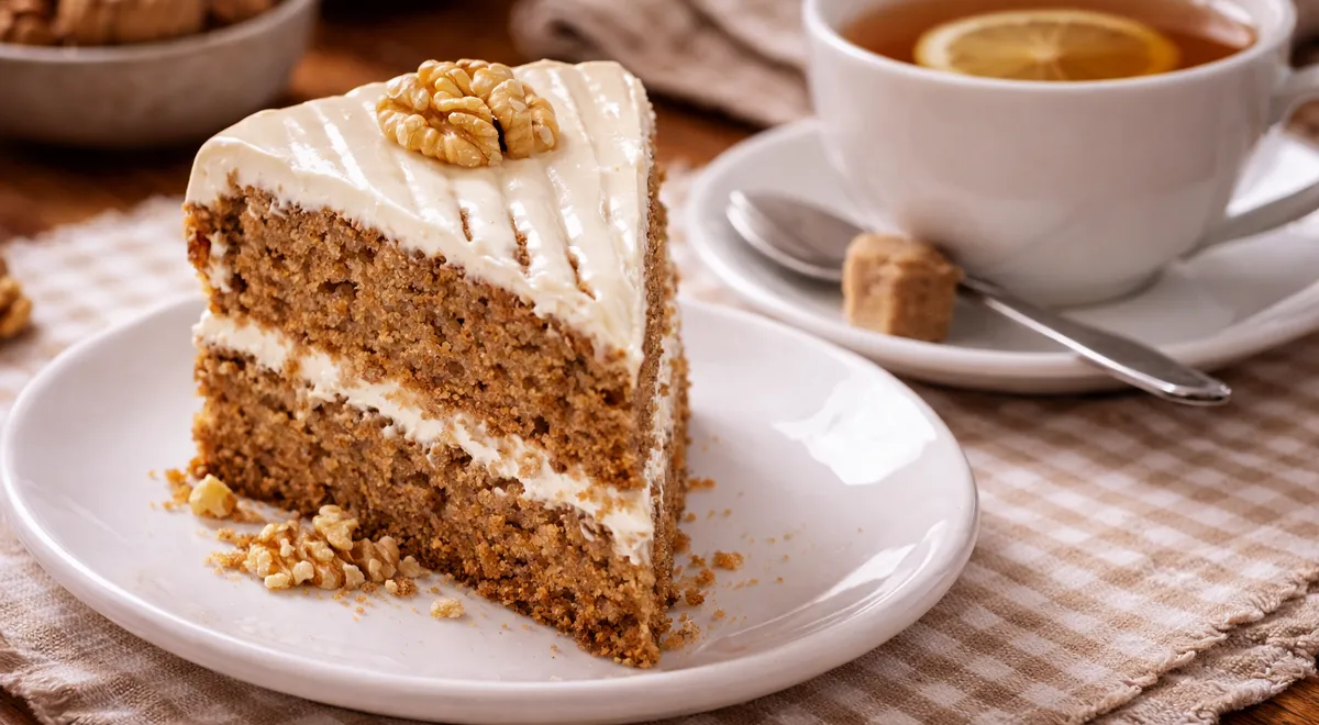 Торт с маскарпоне и орехами