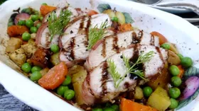 Рецепты с овощами, беконом и курятиной