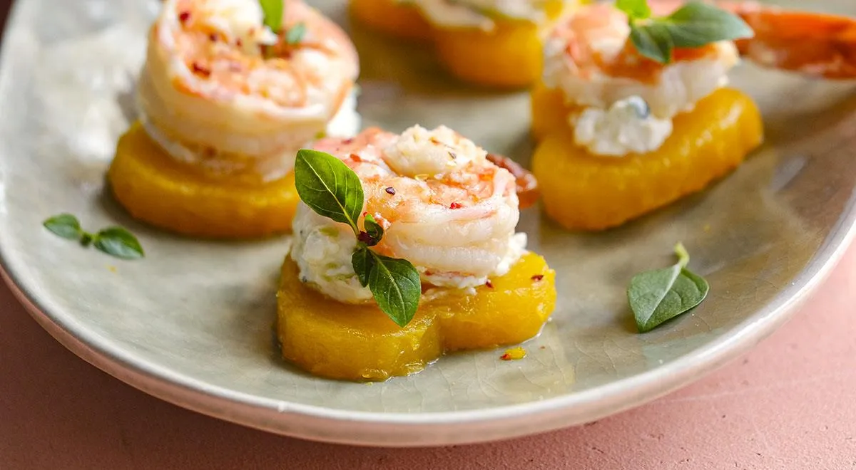 Рецепт тыквы с креветками, сливочным сыром и ароматизированным вином