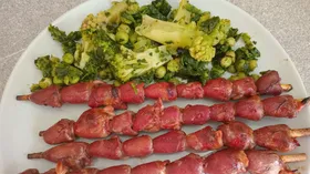 Шашлыки из куриных сердечек