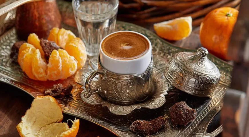 Мандарины на Новый год. Кофе с ароматом мандарина и лаванды, рецепт см. здесь