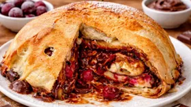 Блинный пирог с вишней