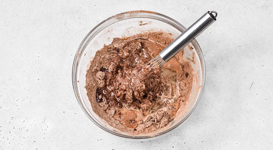 Шоколадно-банановый кекс в кружке, без яиц (в микроволновке)