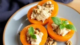 Запеченные мандарины с курицей и грецкими орехами