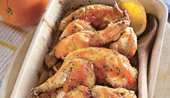 Цыплята в имбирно-апельсиновой глазури