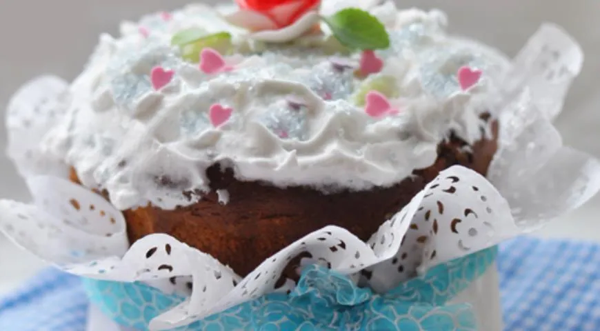 Сочный творожный кулич на опаре