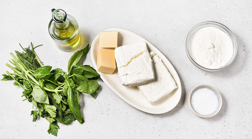 Кутабы с творогом и зеленью