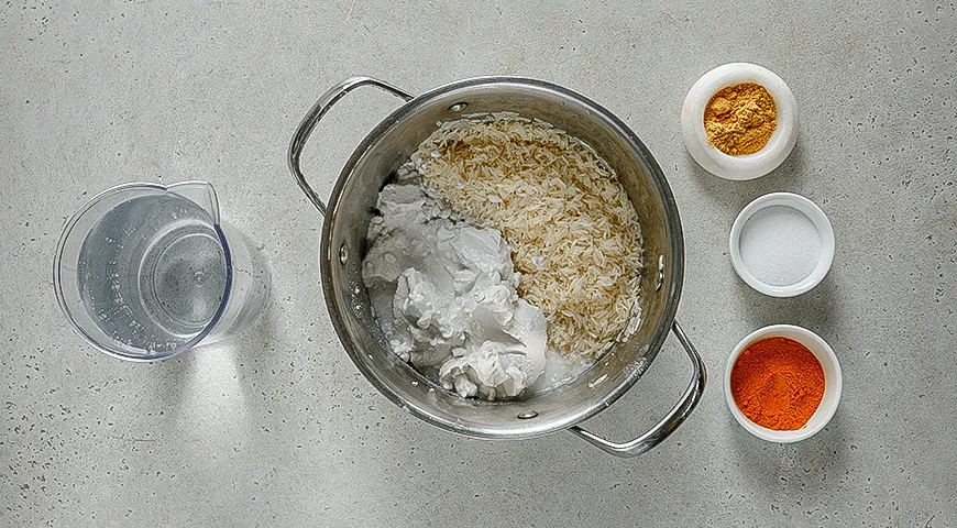 Кокосовый рис с хрустящим тофу