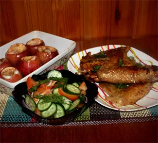 Крылышки индейки в карамельно-лимонном маринаде