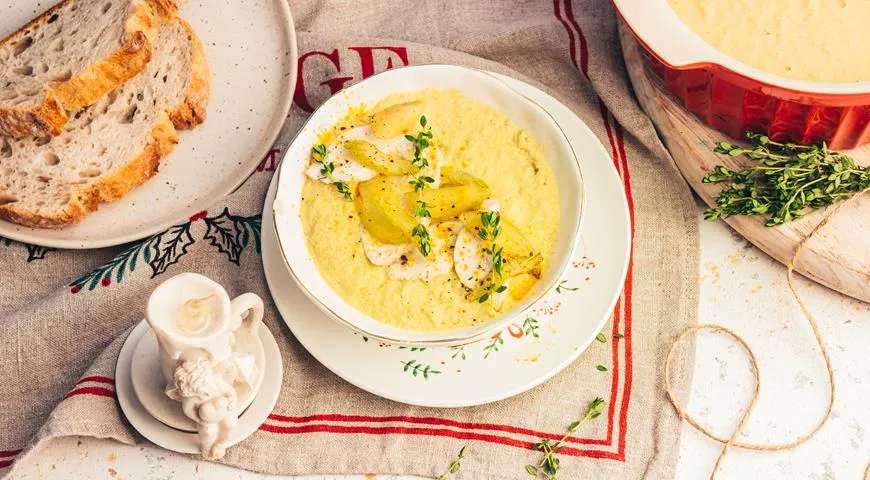 Рецепт куриного крем-супа с яблоками Гренни Смит, сельдереем и карри