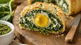 Пирог со шпинатом и яйцом