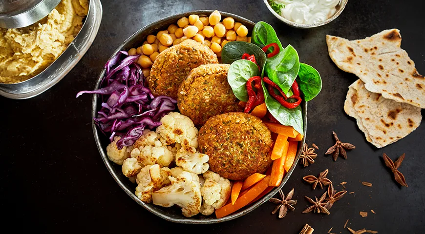 Котлеты со шпинатом и нутом