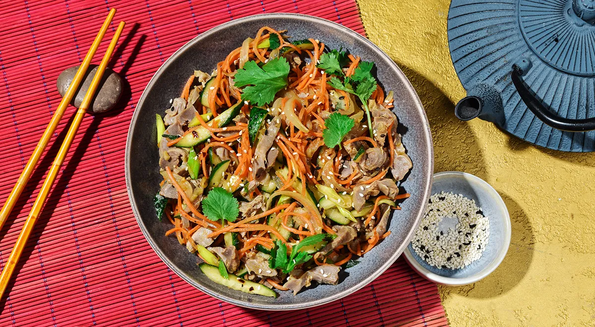 Рецепт хе из куриных желудков по-корейски (можно использовать индюшиные)