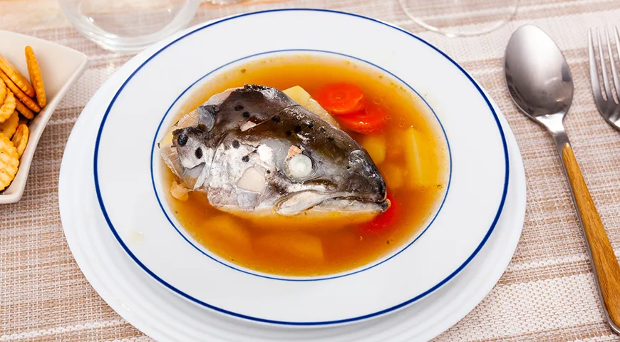 Уха из головы форели