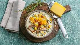 Кукурузный чаудер с лисичками