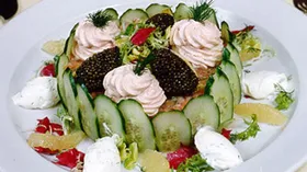 Рецепты с лососем, огурцом и икрой