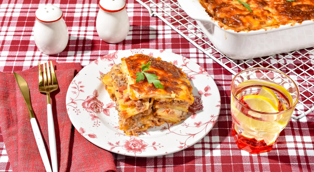 Рецепт картофельной лазаньи со свиным фаршем