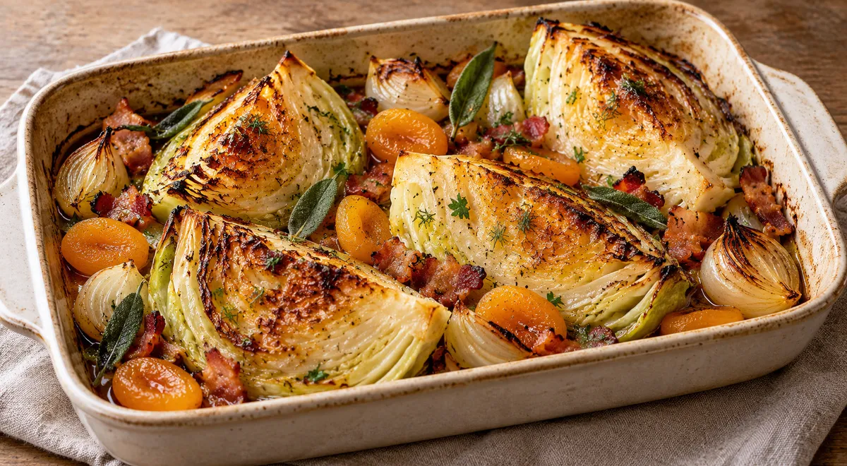 Капуста, запеченная дольками