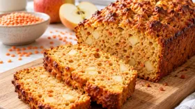 Кекс из красной чечевицы и яблок
