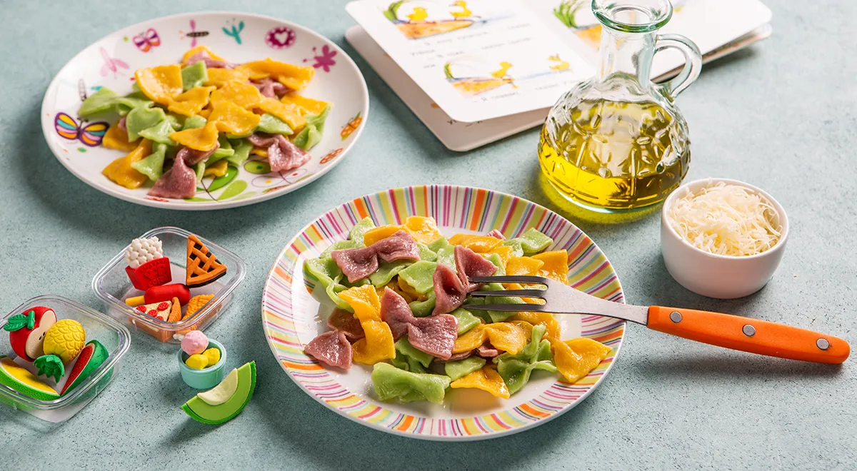 Цветные макароны для детей