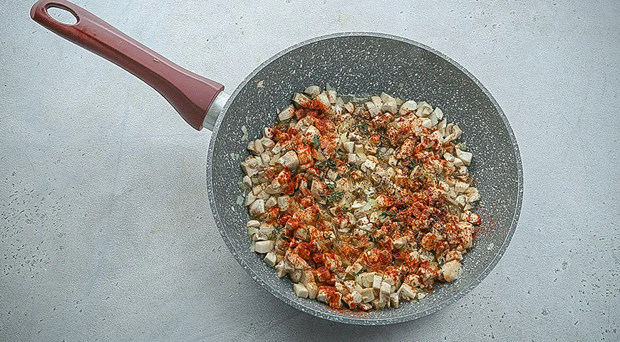 Грибная запеканка с чечевицей