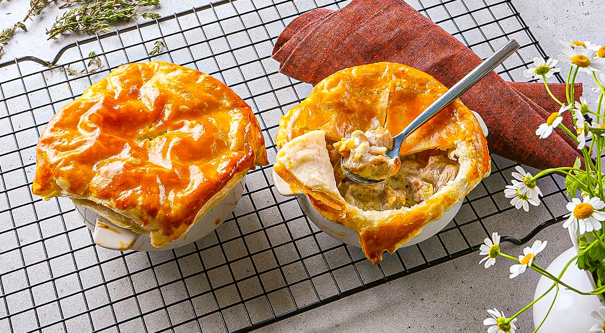 Сливочные мини-запеканки с курицей