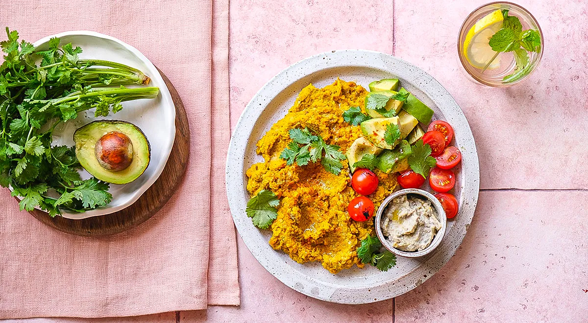 Рецепт нутового скрэмбла с сушеным имбирем