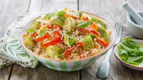 Кабачки с рисом и овощами