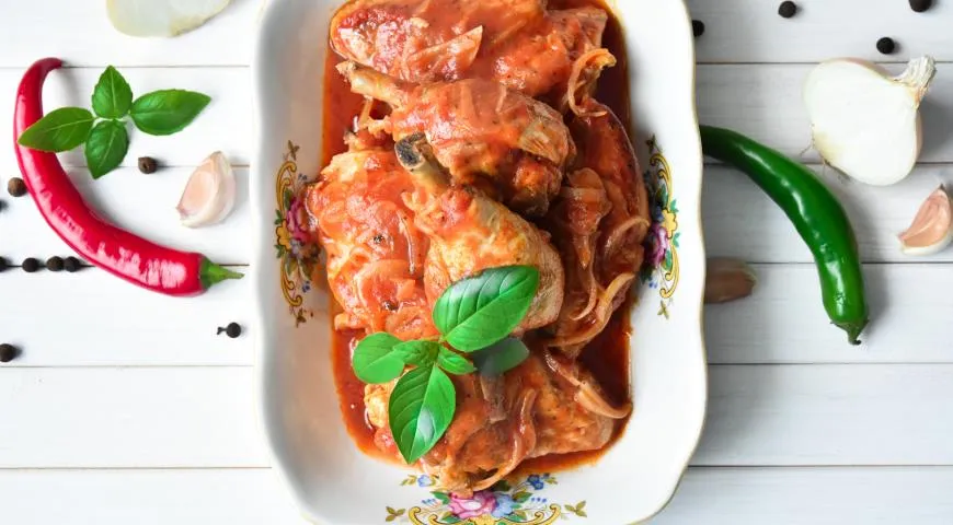 Чахохбили из курицы , пошаговый рецепт на ккал, фото, ингредиенты - Юлия Высоцкая